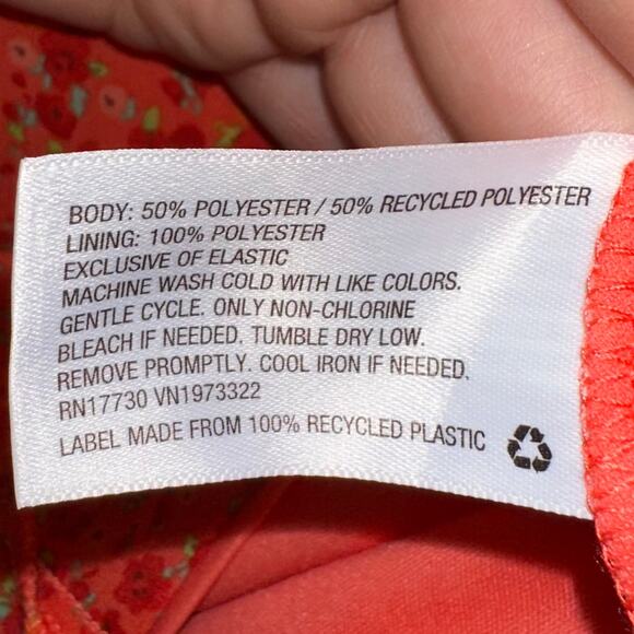 NWT Wild Fable Chiffon Vibrant Orange Floral Slip Mini Dress Size Medium - Picture 7 of 14